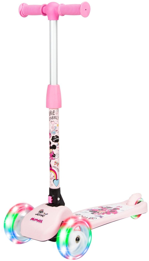Spartan Disney Minnie Mouse 3-Wheel Light Up Scooter Pink
