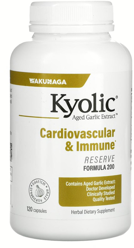 كيوليك‏, Aged Garlic Extract، دعم صحة القلب والأوعية الدموية وجهاز المناعة، 120 كبسولة