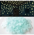 50-Piece Glow In The Dark Snow Flakes Wall Sticker Blue 3centimeter