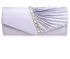 Hotouch Womens Pleated Crystal Satin Hand Bag Evening Clutch Purse silver