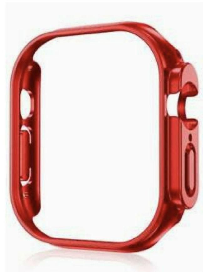 جراب حماية سليكون لحماية هيكل الساعة ولا يغطي الشاشة لابل ووتش الترا 49 مم - احمر Apple Watch Ultra 49mm