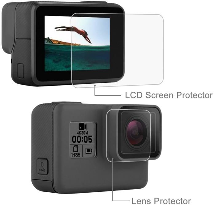 PULUZ GoPro HERO Lens HD Screen Protector and LCD Display Tempered Glass Film PU192