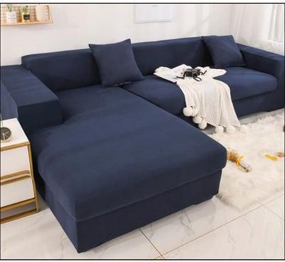 Modern Solid Pattern Sofa Slipcover Navy Blue