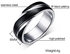 Venico Classic Fashion Black Titanium Minimalist Style Twill Mens Ring