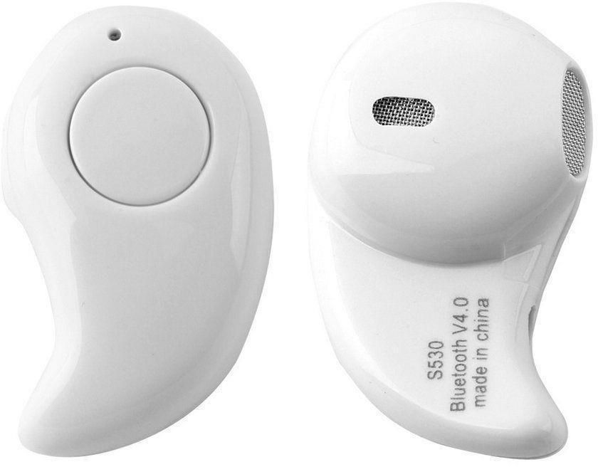 White Mini Wireless Bluetooth In-Ear Stereo Headset Earphone Headphone Earpiece Earbud