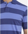 Cellini Wide Striped Polo Shirt - Dark Blue & Blue