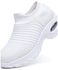 Women's Mesh Pattern Slip-On Sport Shoes White