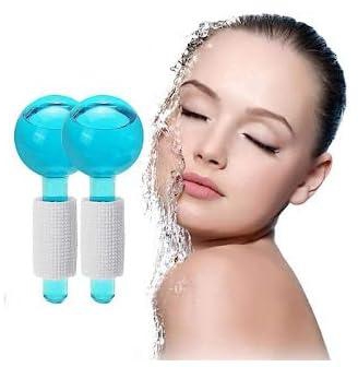 ZORKO™ 2pcs Ice Roller Globes for Face and Eyes, Facial Cooling Massage Balls Energy Beauty Crystal Ice Roller Cooling Skin Massager for Redness Soothing Relief