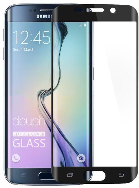 Samsung Galaxy S6 Edge - Black Edges Screen Protector HD Tempered Glass,Fingerprint