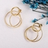 Fashion Design Creative Interlocking Circles Stud Earrings Female - Golden