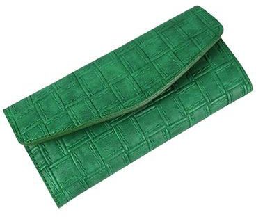 Leather Trifold Wallet And Pouch Green