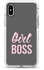 Protective Case Cover For Apple iPhone XS Max Girl Boss (Grey) Full Print