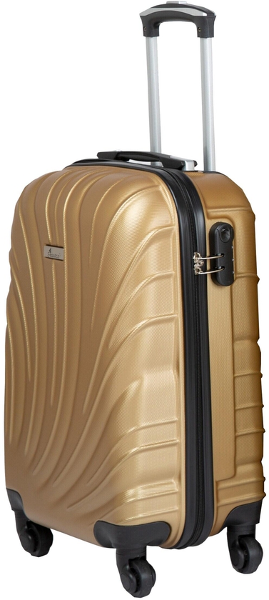 Senator Hard Case Medium Luggage Trolley Suitcase for Unisex ABS Lightweight Travel Bag with 4 Spinner Wheels KH115 Gold