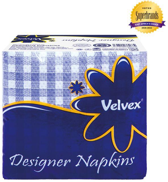 Velvex Blue Designer Serviettes 100 Sheets