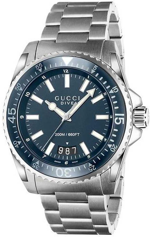 Gucci Dive Men's Blue Dial Stainless Steel Band Watch - YA136203
