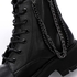 Ice Club Mid Heel Lace-up And Zippered Black Ankle Boots