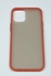 جراب بظهر مفحم شبه شفاف واطراف ناعمة من السيليكون وازرار ملونة لهاتف أيفون 12- أحمر