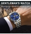 Luxury Men's Watches Stainless Steel Strap Quartz Waterproof Blue