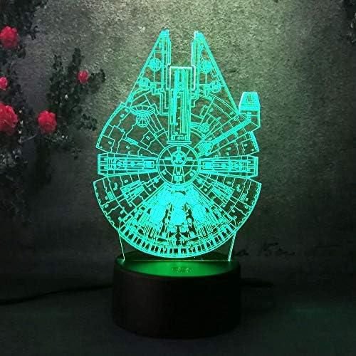 Star Wars Millennium Falcon 3D LED RGB Night Light 7 Color Changing Sleep Desk Lamp Home Decoration Holiday Kids Christmas Gift