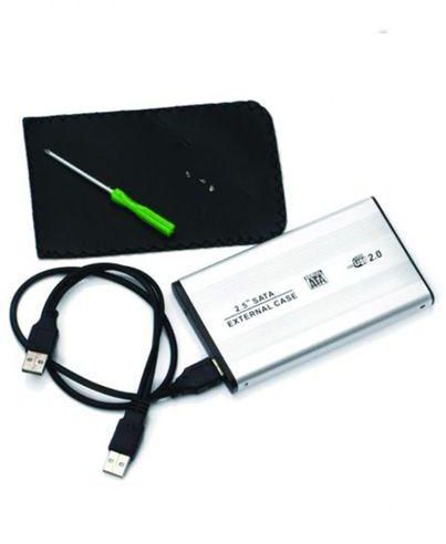 Hardline USB 2.0 External 2.5'' SATA Aluminum HDD Enclosure Case - Silver