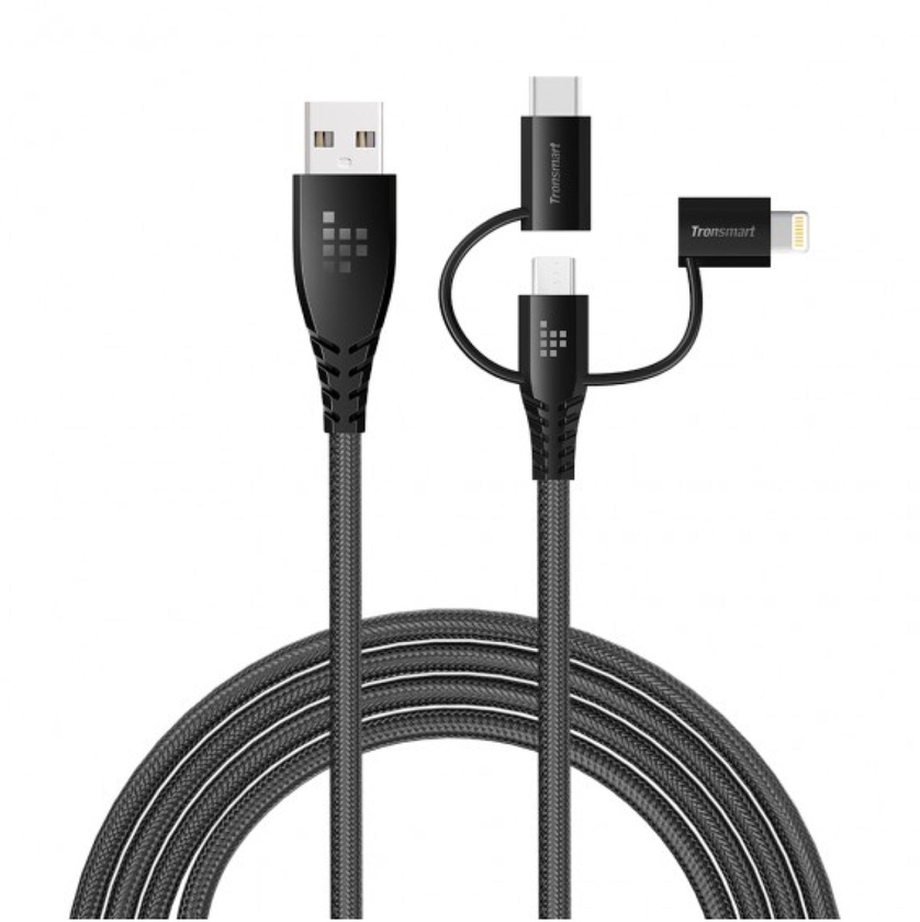 LAC10 Apple MFi 4ft/1.2m 3 in 1 Lightning + Type C + Micro USB Cable