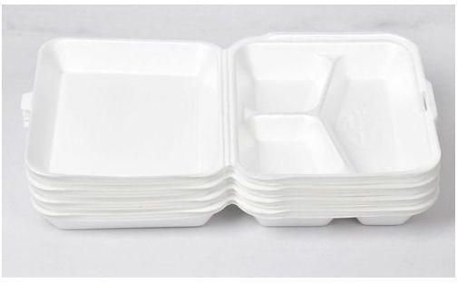 Ramadan Foam Dishes Divided Into Three With A Lid - 25 Pcs