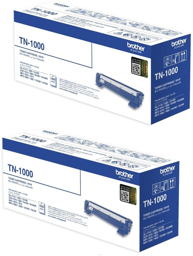 Pack Of 2 Brother Tn1000 Toners (print 1000 Pages)