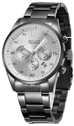 MEGIR Multi-functional Stainless Steel Chronograph Watch - Grey