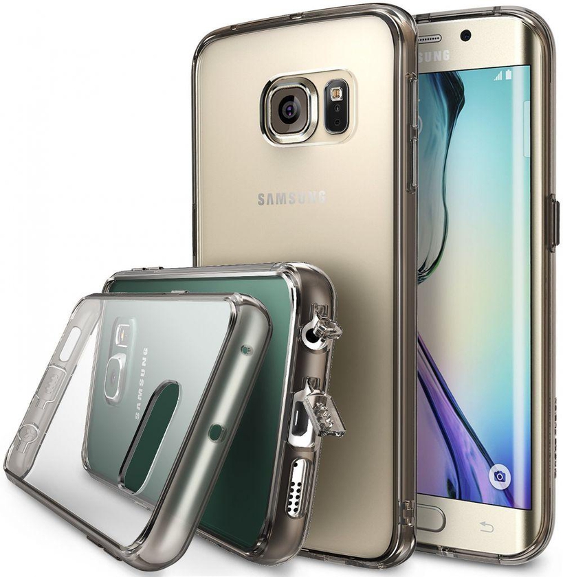 Rearth Ringke FUSION Premium Crystal Clear Back Hard Case for Samsung Galaxy S6 Edge - Smoke Black