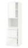 METOD / MAXIMERA خزانة عالية لميكروويف وباب/3 أدرا, أبيض/Sinarp بني, ‎60x60x220 سم‏ - IKEA