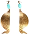 Fairose Gold Copper Earrings with Blue Stone