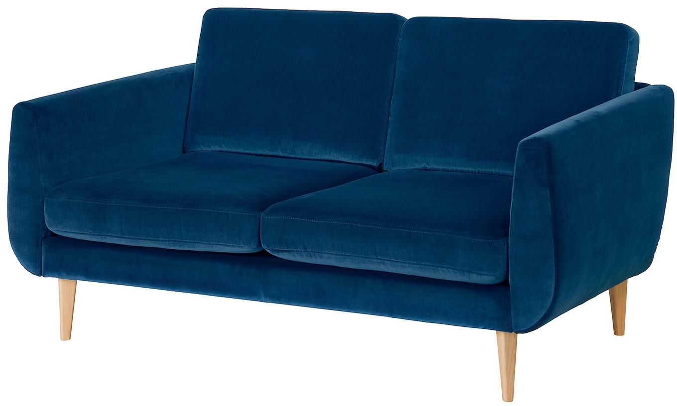 SMEDSTORP 2-seat sofa - Djuparp dark green-blue/oak