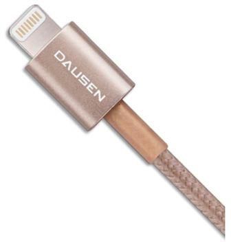Dausen TR-RI1032GD - Aluminum Sync & Charge Lightning to USB Cable - 1m - Gold