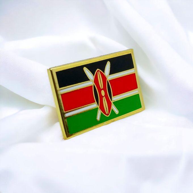 Fashion Kenya Straight Flag Lapel Pin Badge