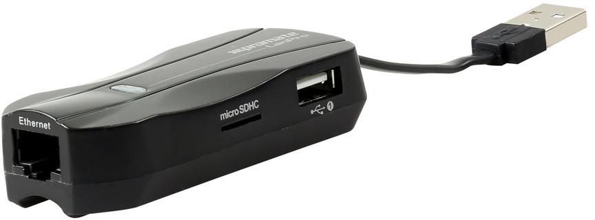 Promate LanPro USB RJ45 Ethernet Adapter with 2 USB ports and MicroSD Reader