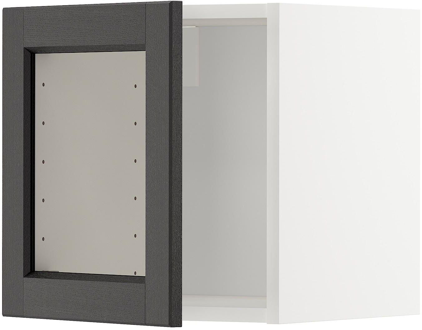 METOD Wall cabinet with glass door - white/Lerhyttan black stained 40x40 cm