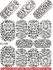 Magenta Nails 1 ورقة أبيض وأسود بأشكال جلد الفهود والنمور ملصقات فن الأظافر -N245