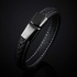 Pure titanium black leather bracelet mens Leather Bracelet STYSL294, Stainless Steel, Without Stones