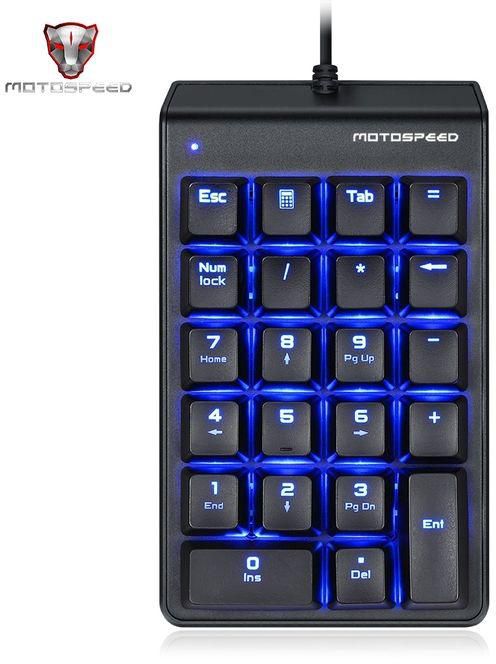 Motospeed K22 Mechanical Numeric Keypad Wired Backlight Keyboard 22 Keys Mini Numpad Extended Layout