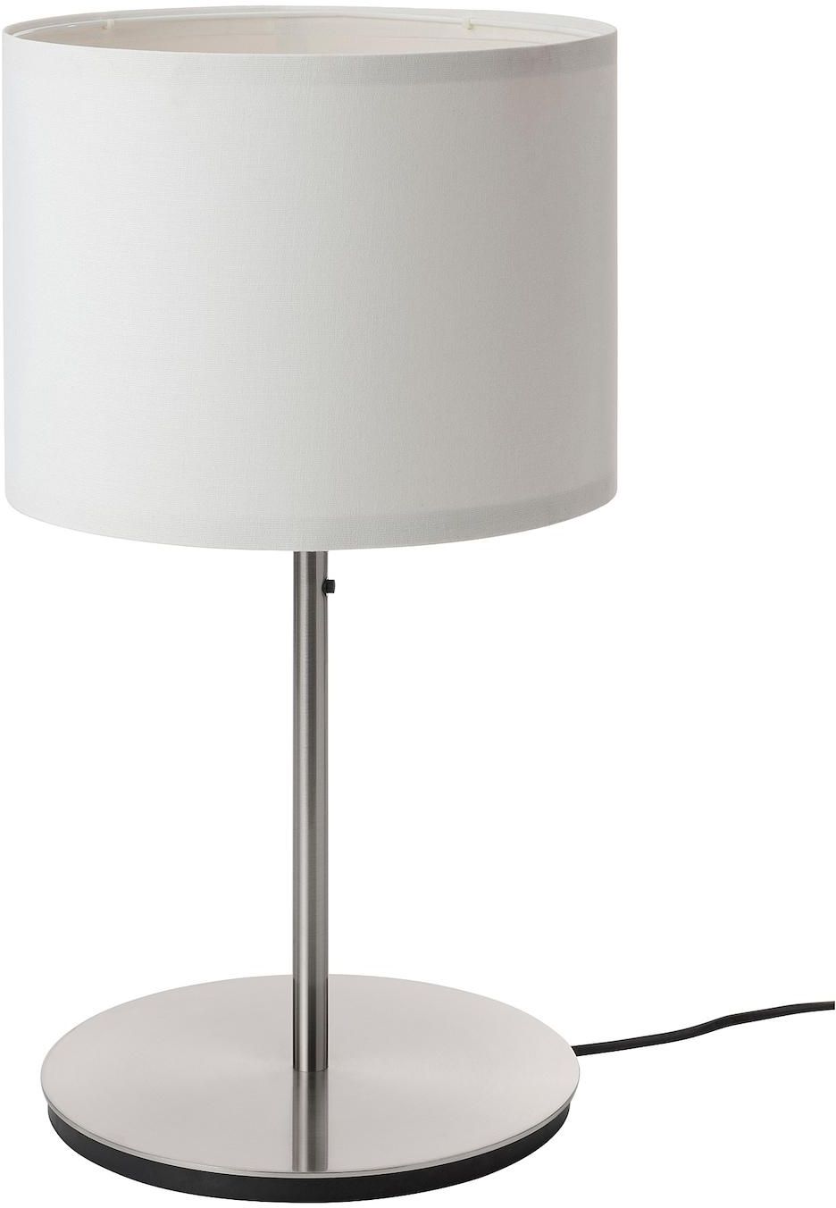 RINGSTA / SKAFTET مصباح طاولة - أبيض/طلاء - نيكل 56 سم