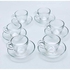 City Glass Glass Coffee Cup Set - 12 Pcs (6 Cups + 6 Plates)