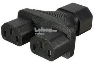 Switch2com C14 To 2xC13 Power Adapter Splitter Y-Shaped (Black)