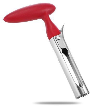 Generic Stainless Steel Corer Remover Serrated Blade Kitchen Tool - Red