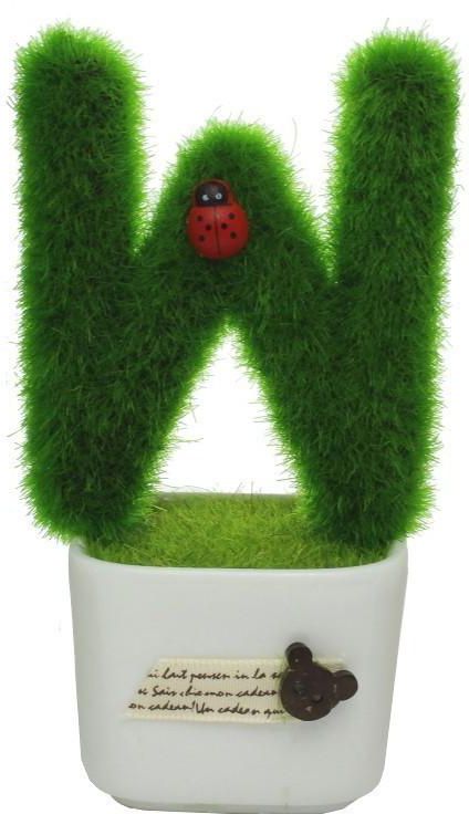 itoshi Home Decorative Customized Alphabet - W Hedge In The Pot