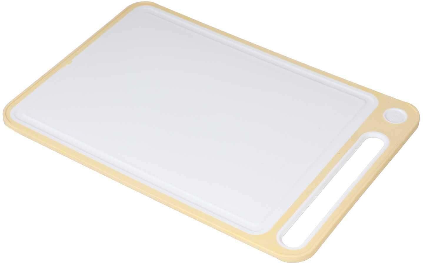 Get Rectangular plastic Cutting Board, 36×25 cm - White Yellow with best offers | Raneen.com