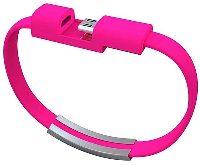 Generic 22.5 Cm Micro USB Data Glamorous Bracelet Mobile Phone Cables ForAndroid Mobile Phone (Pink)