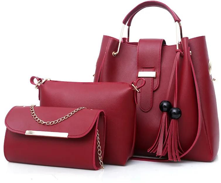 3 Sets Classic Women Ladies Female Detachable Leather Shoulder Handbag