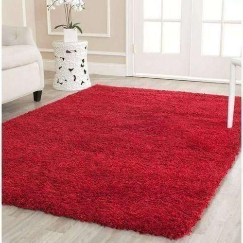 Generic Fluffy Smooth Carpet For Living Room 5 by 8 - Red