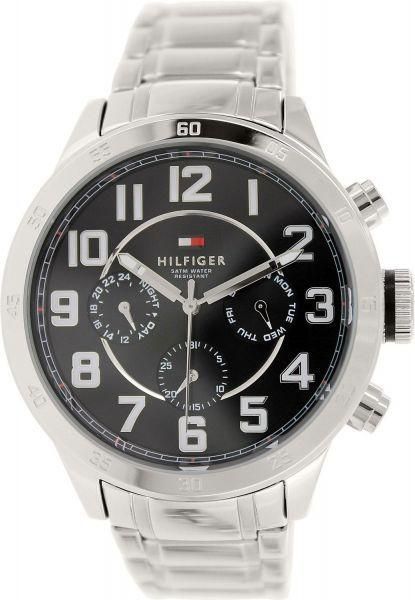 Tommy Hilfiger Silver Stainless Black dial Watch for Men's 1791054