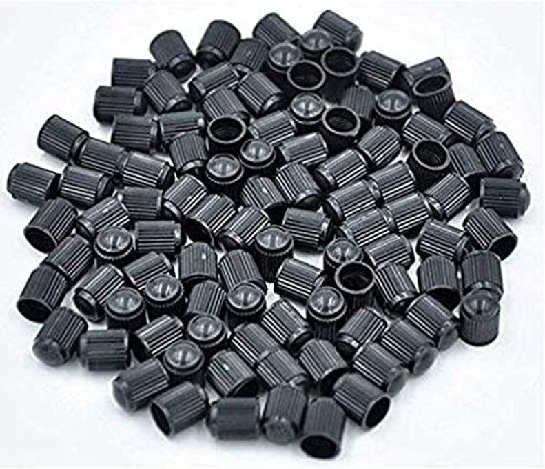 Plastic Tire Rim Wheel Valve Stem Caps - Black (Pack Of 80)